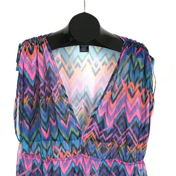 Catalina Mambo Print Swimsuit Cover Up Dress Women's Plus Size 3X Summer Sheer - Picture 3 of 10